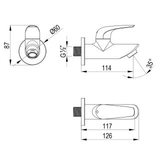 Кран для бани Lemark Project LM4690BL чёрный